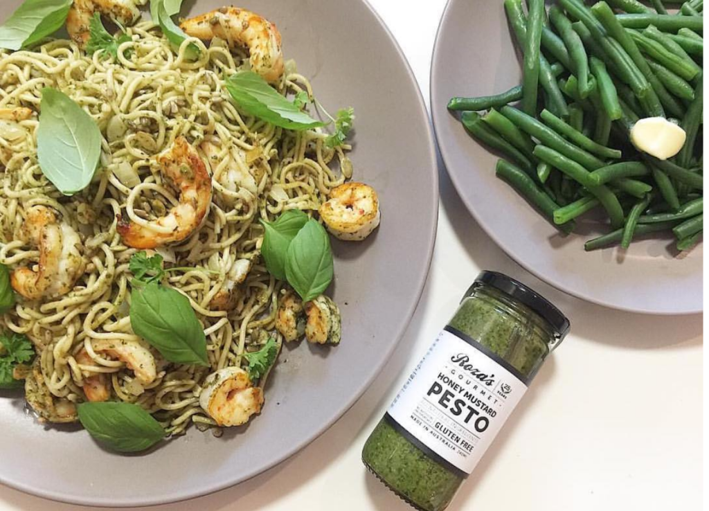 Delicious Pesto Prawn Pasta Roza's Gourmet