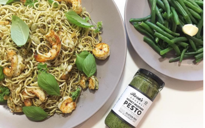 Delicious Pesto Prawn Pasta