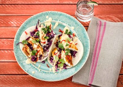 Fish Tacos with Mango Mayonnaise