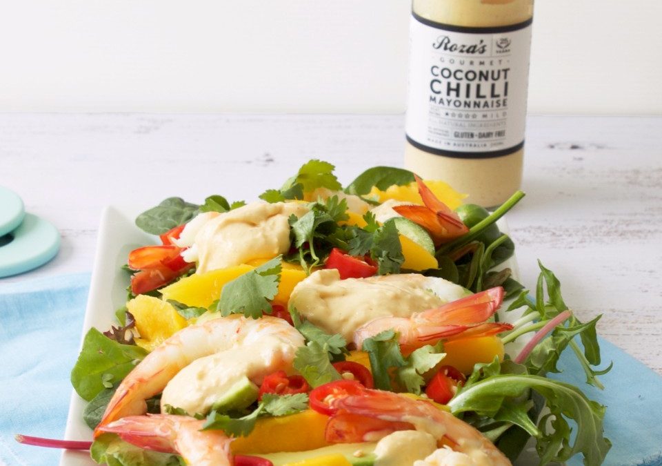 Prawn and Mango Salad with Coconut Chilli Mayonnaise