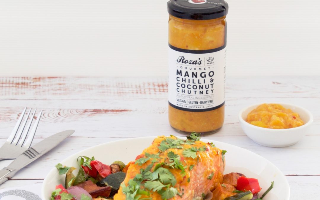 Mango Chilli & Coconut Chutney Glazed Salmon