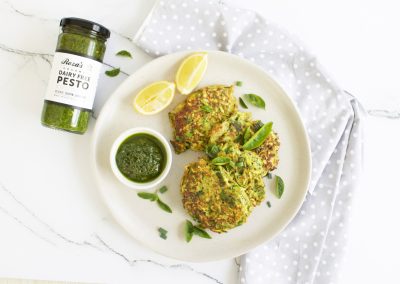 Pesto Zucchini Fritters