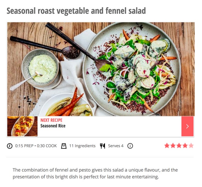 Roast vegetable and fennel salad
