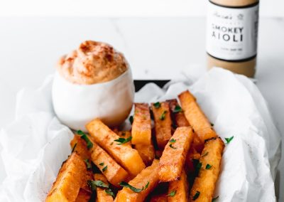 Polenta Chips with Smokey Aioli