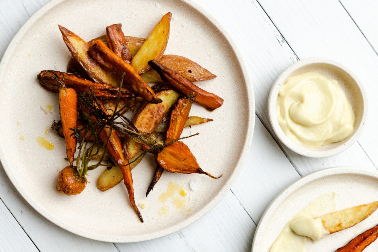 Roasted Vegetables with Garlic Aioli Roza's Gourmet