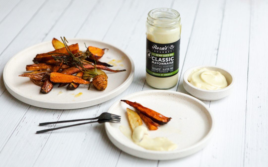 Roasted Vegetables with Hemp Seed Oil Mayonnaise