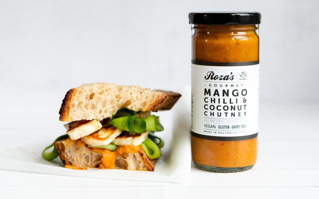 Halloumi, Cucumber & Mango Chutney Sandwich