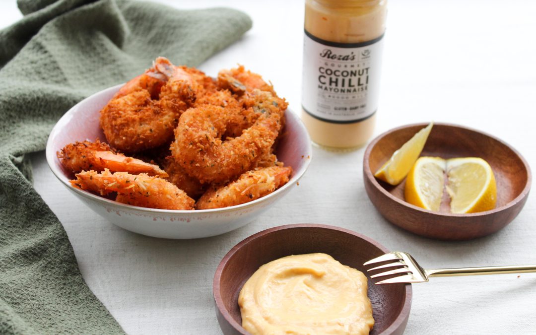 Coconut Prawns with Coconut Chili Mayonnaise
